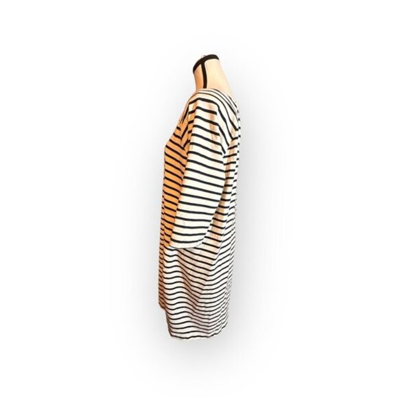 Women’s 2X Reitmans Black and White Striped Cotton Shift Dress 2XL XXL 18 20 - Picture 3 of 9